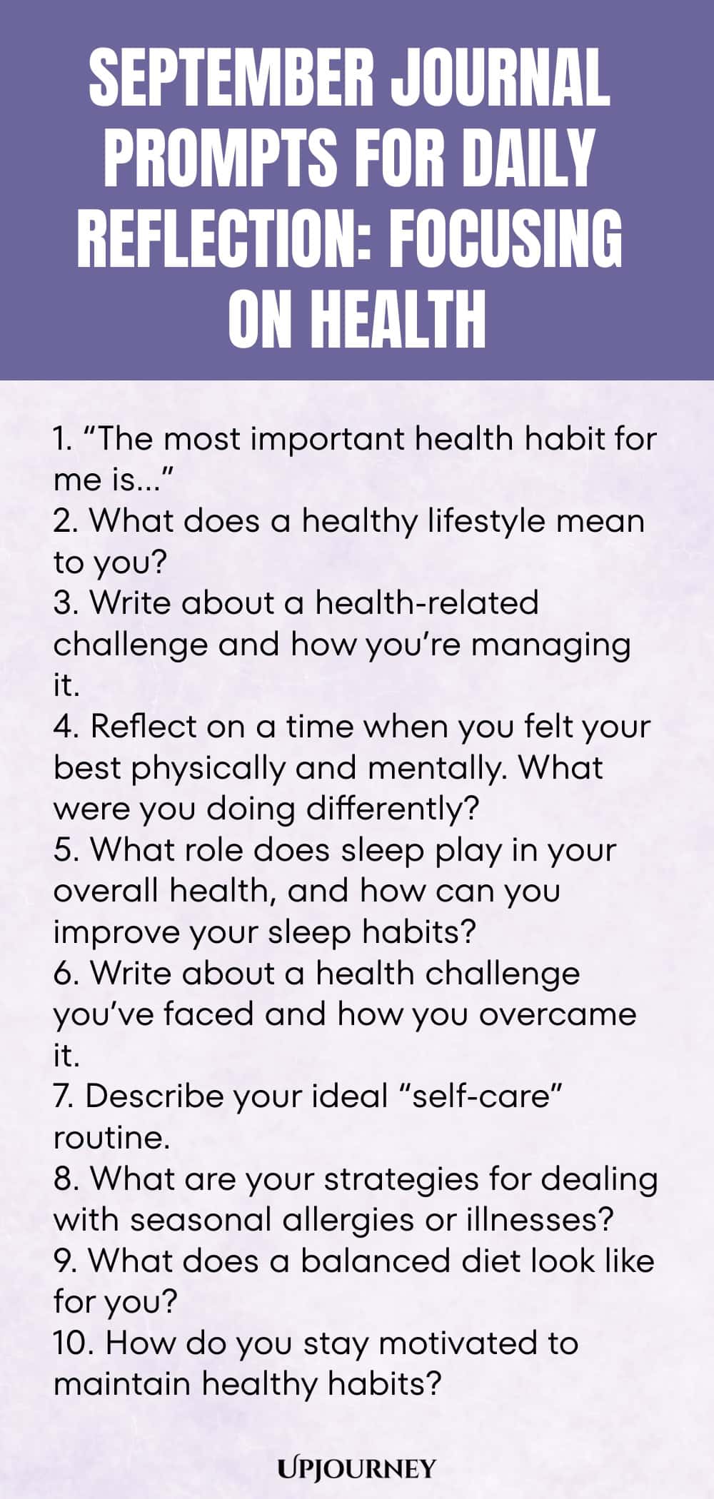 September Journal Prompts for Daily Reflection: Focusing on Health