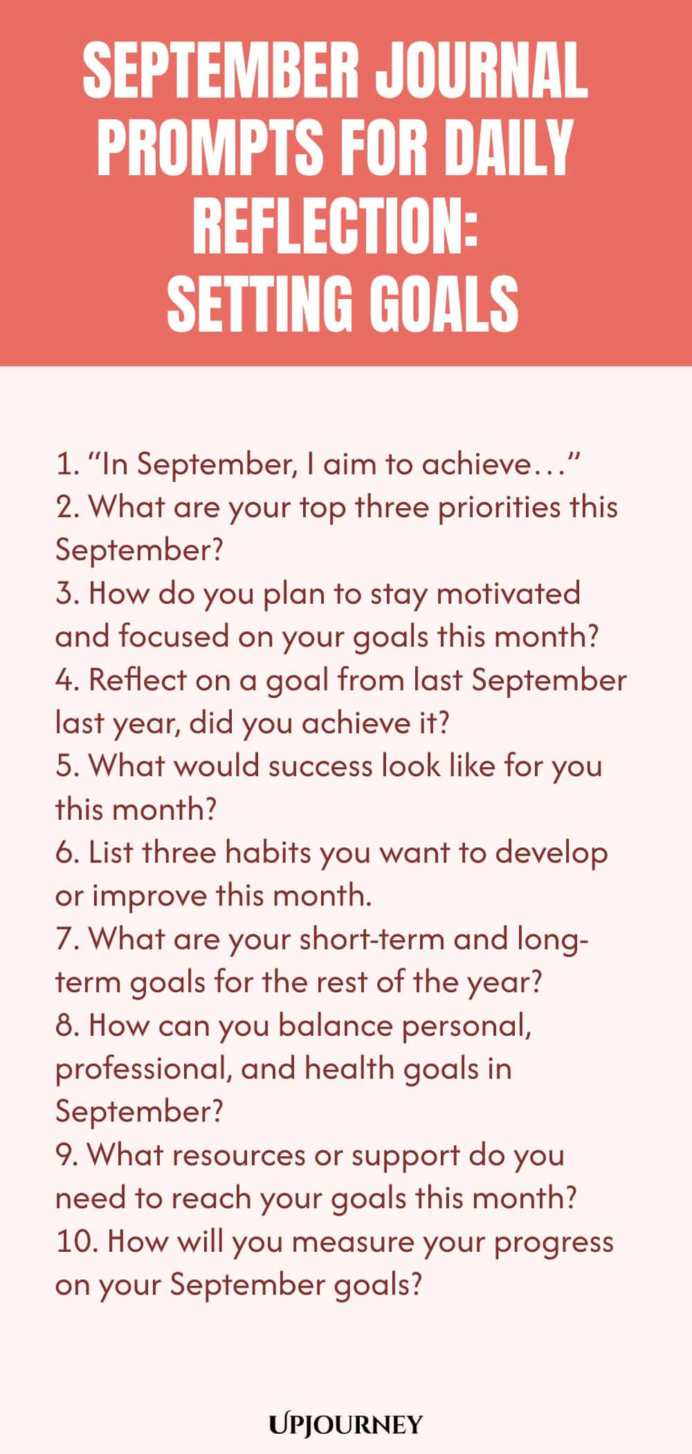 September Journal Prompts for Daily Reflection: Setting Goals
