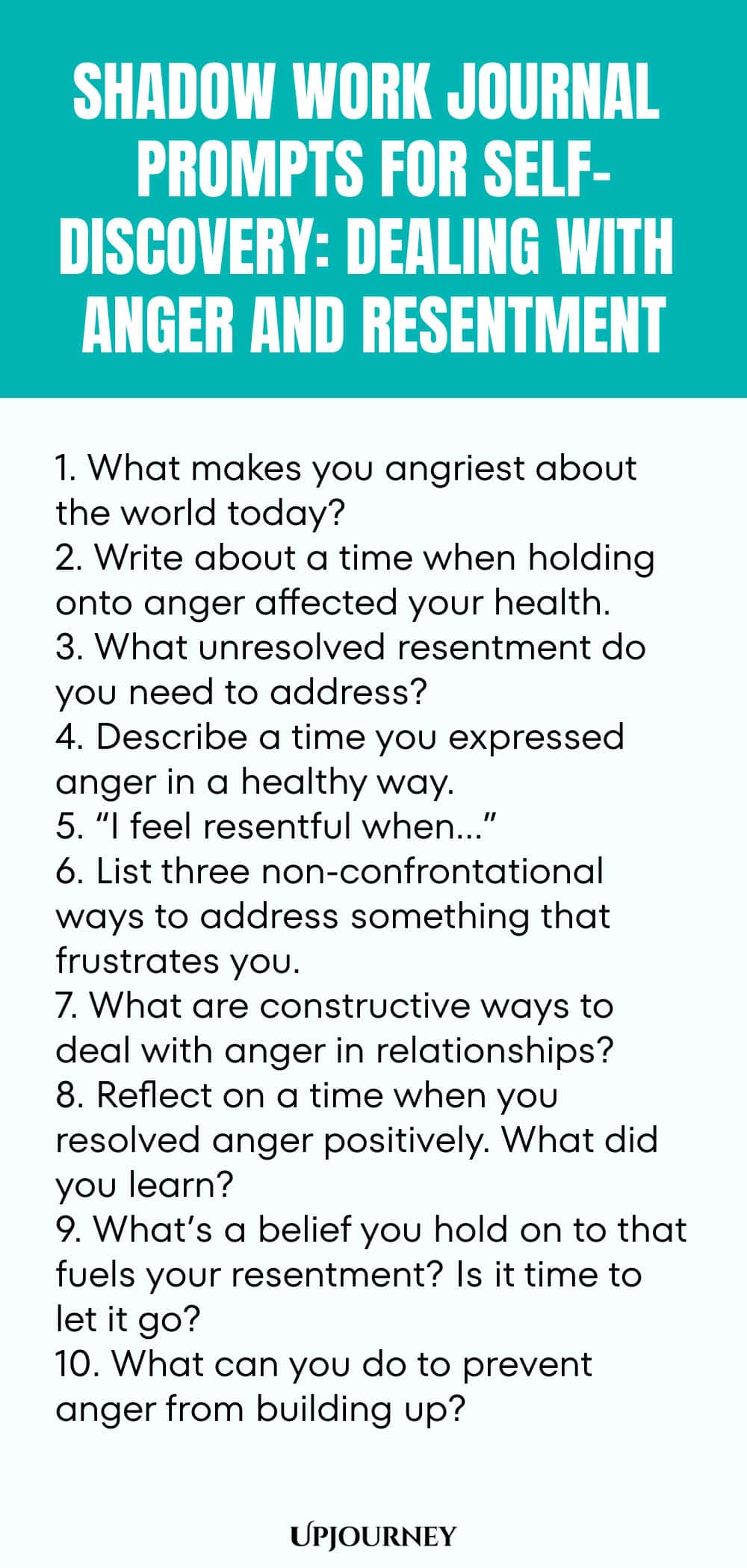 Shadow Work Journal Prompts for Self-Discovery: Dealing with Anger and Resentment