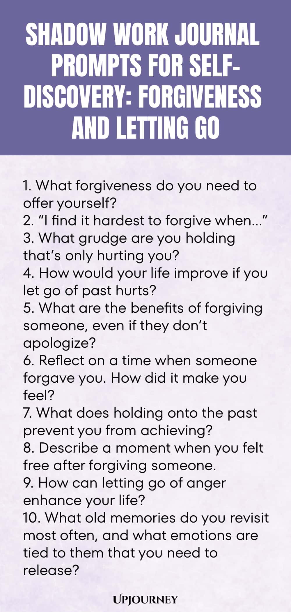 Shadow Work Journal Prompts for Self-Discovery: Forgiveness and Letting Go