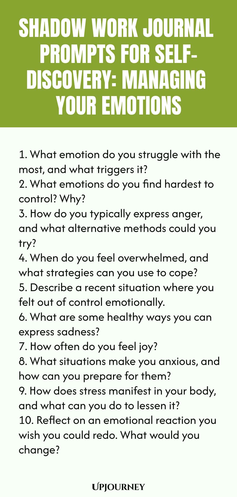 Shadow Work Journal Prompts for Self-Discovery: Managing Your Emotions