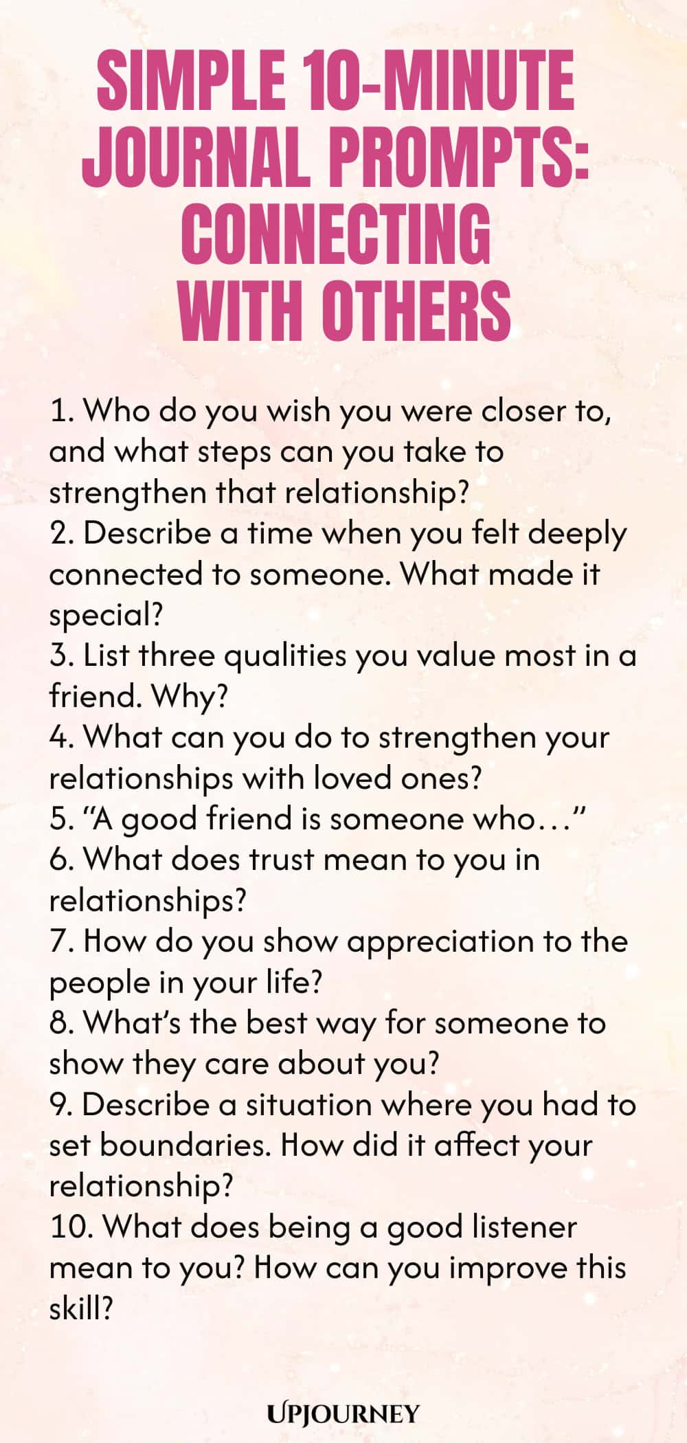 Simple 10-Minute Journal Prompts: Connecting with Others