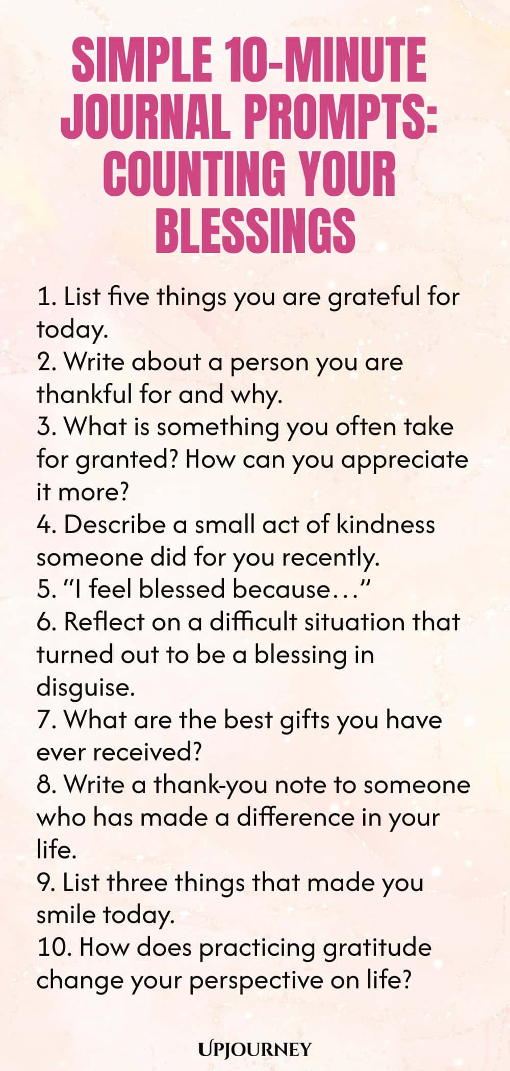 Simple 10-Minute Journal Prompts: Counting Your Blessings