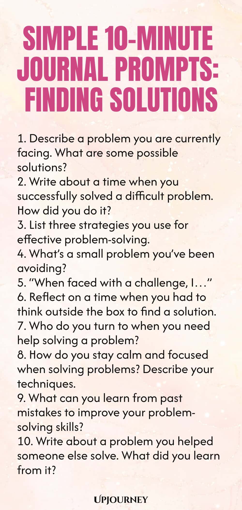 Simple 10-Minute Journal Prompts: Finding Solutions