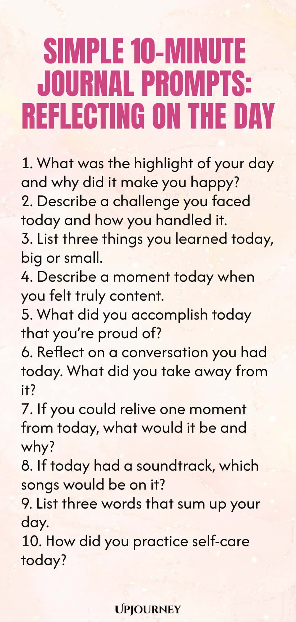 Simple 10-Minute Journal Prompts: Reflecting on the Day