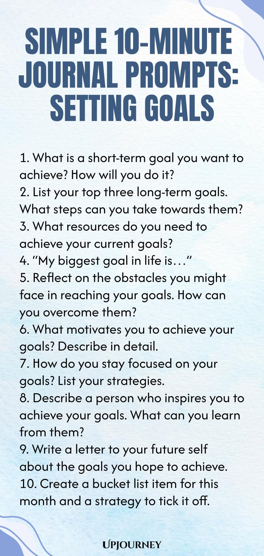 Simple 10-Minute Journal Prompts: Setting Goals