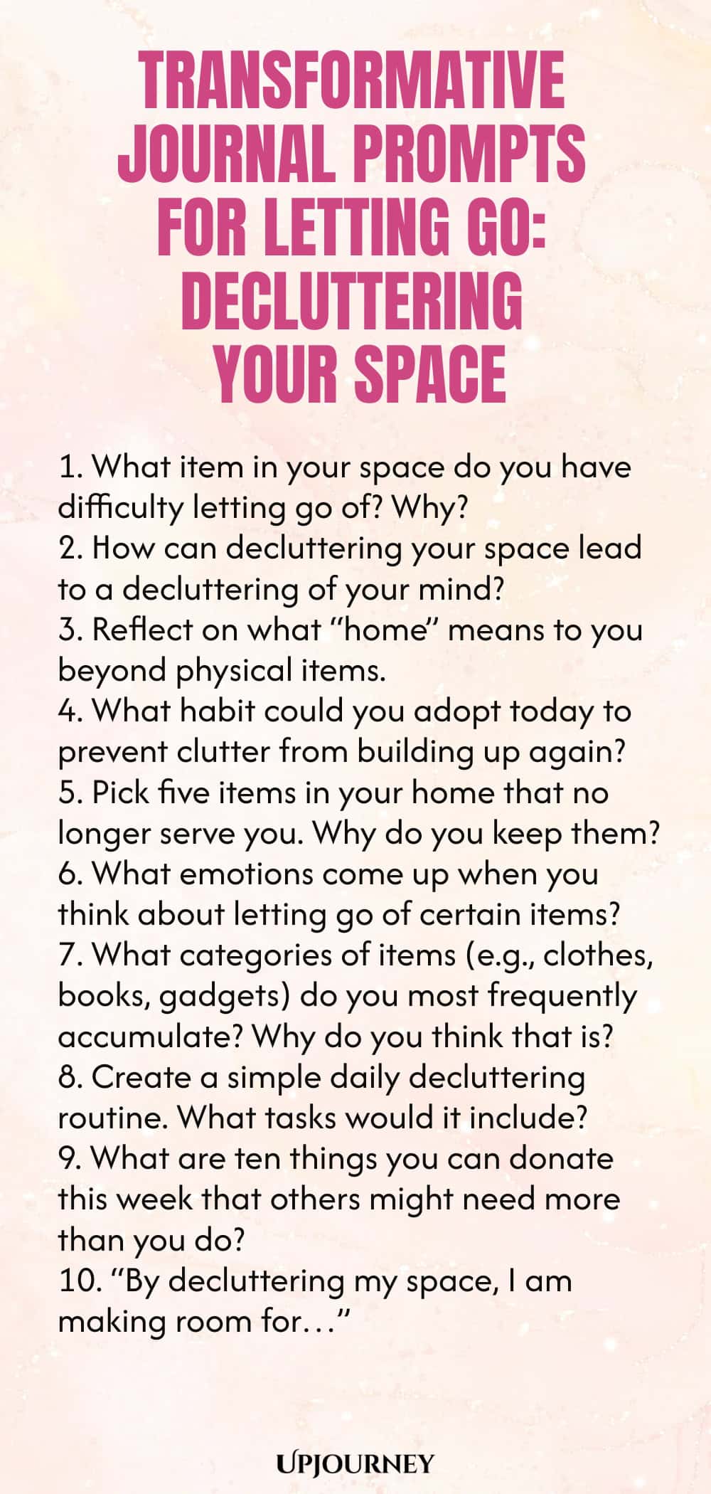 Transformative Journal Prompts for Letting Go: Decluttering Your Space