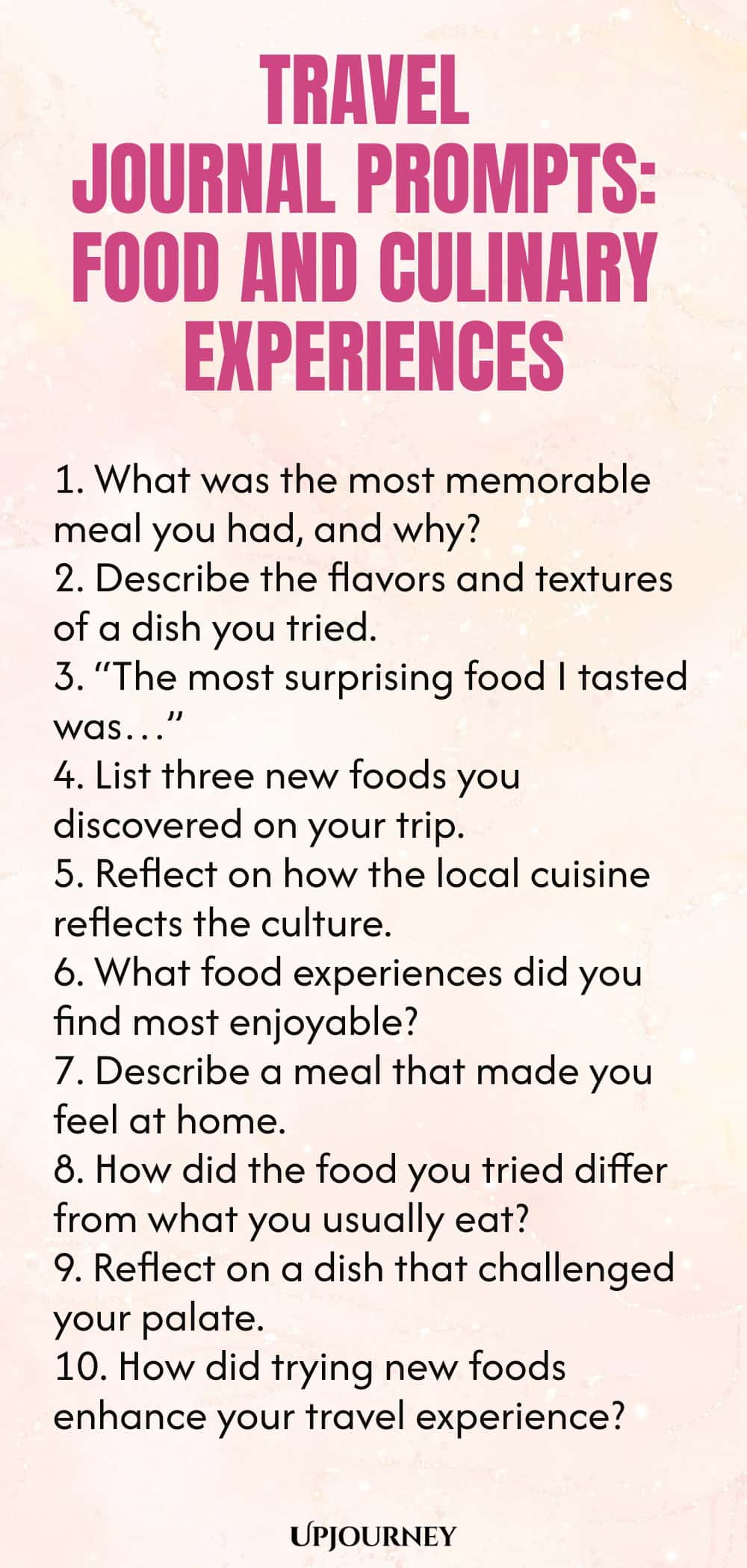 Travel Journal Prompts: Food and Culinary Experiences