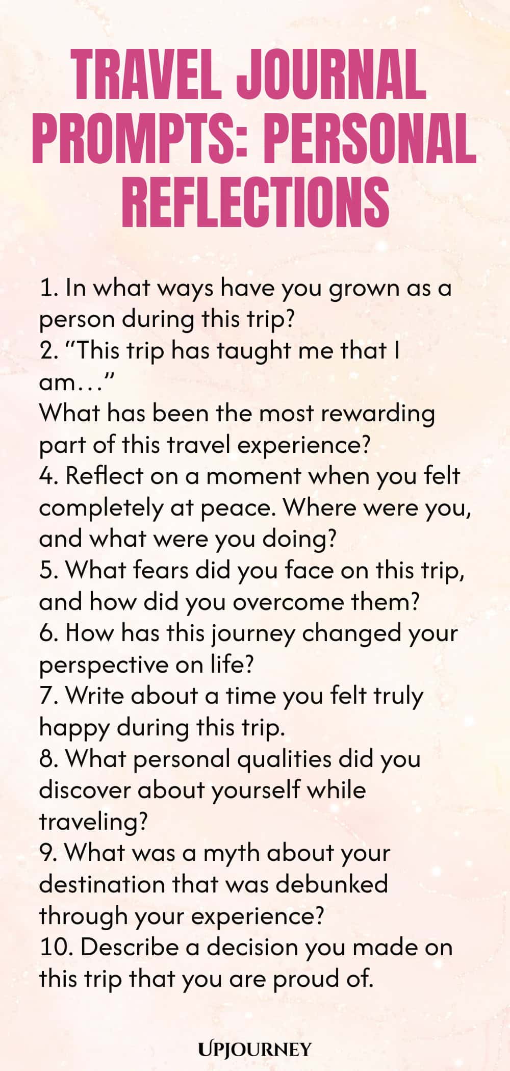 Travel Journal Prompts: Personal Reflections