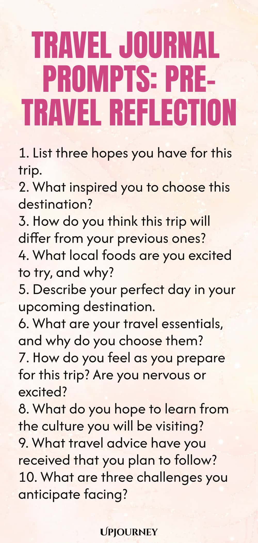 Travel Journal Prompts: Pre-Travel Reflection
