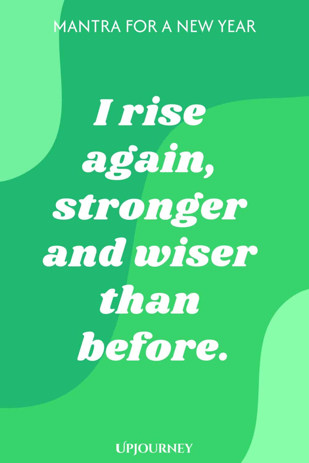 Mantra for a New Year: I rise again, stronger and wiser than before.