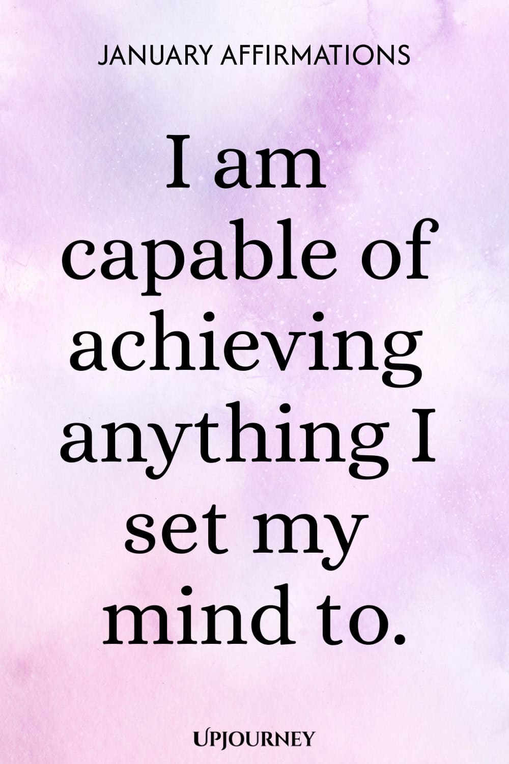 I am capable of achieving anything I set my mind to.