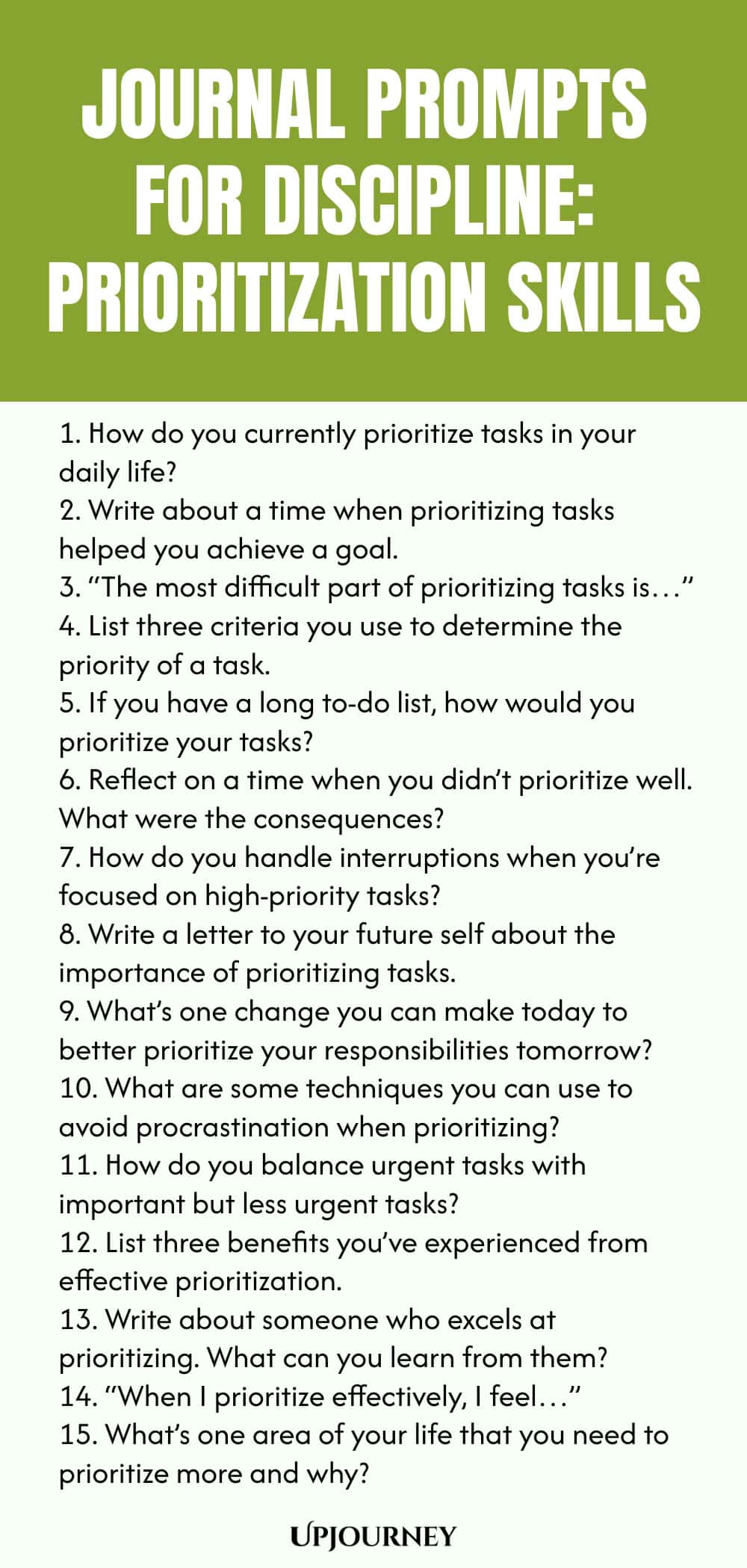 Journal Prompts for Discipline: Prioritization Skills