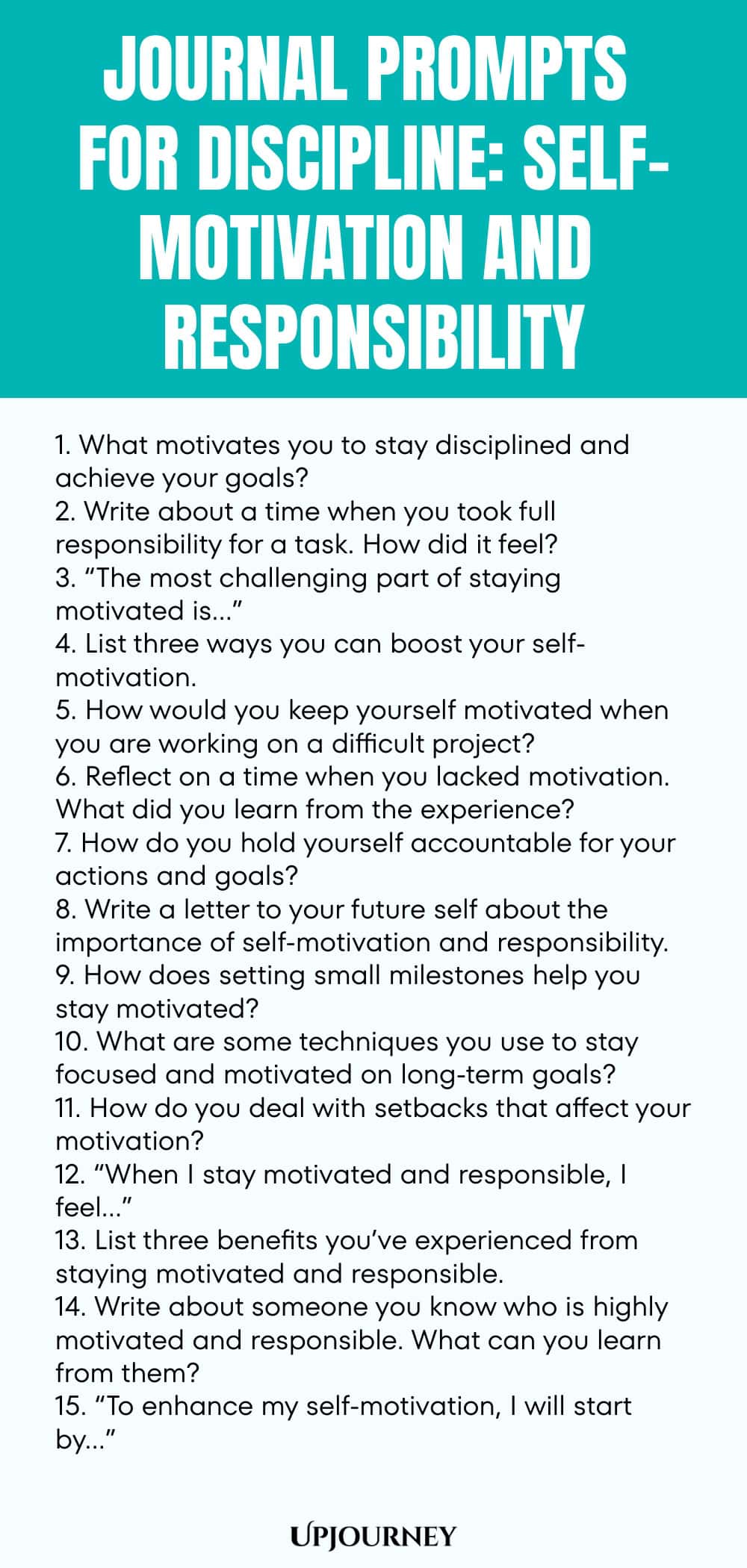 Journal Prompts for Discipline: Self-Motivation and Responsibility