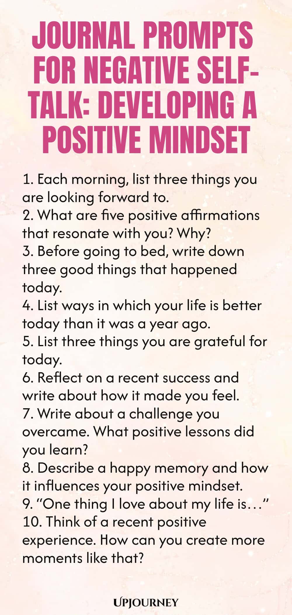 Journal Prompts for Negative Self-Talk: Developing a Positive Mindset