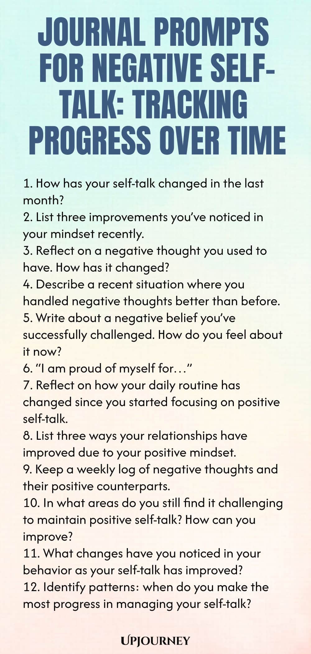 Journal Prompts for Negative Self-Talk: Tracking Progress Over Time