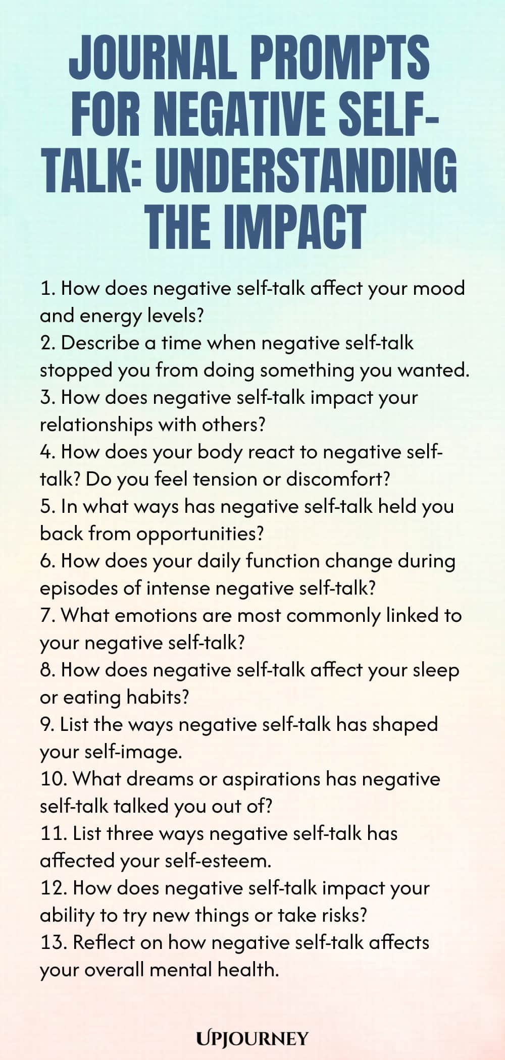 Journal Prompts for Negative Self-Talk: Understanding the Impact