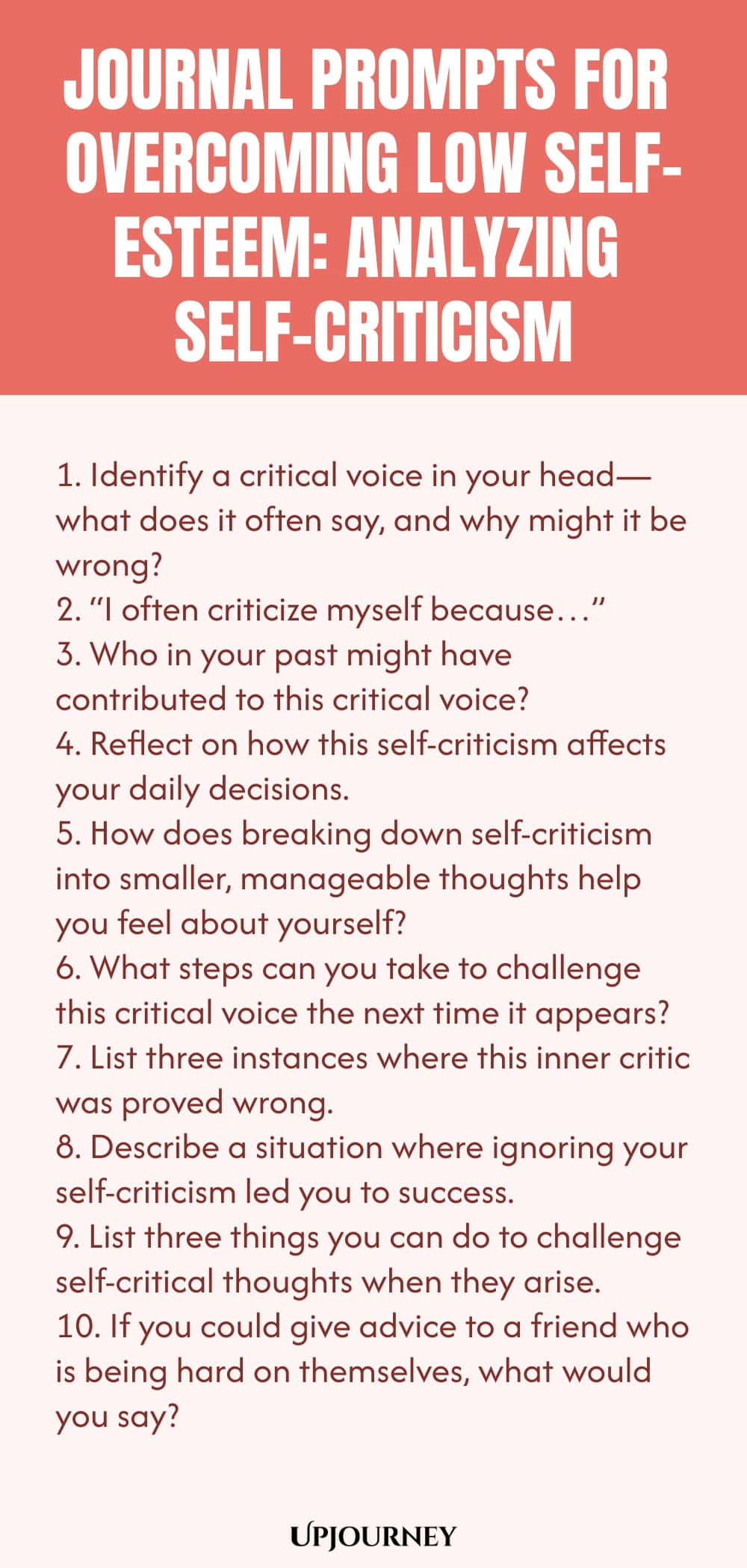 Journal Prompts for Overcoming Low Self-Esteem: Analyzing Self-Criticism