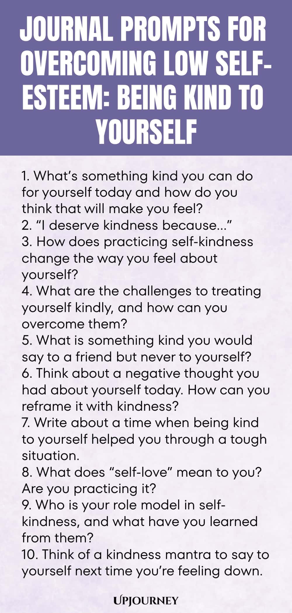 Journal Prompts for Overcoming Low Self-Esteem: Being Kind to Yourself