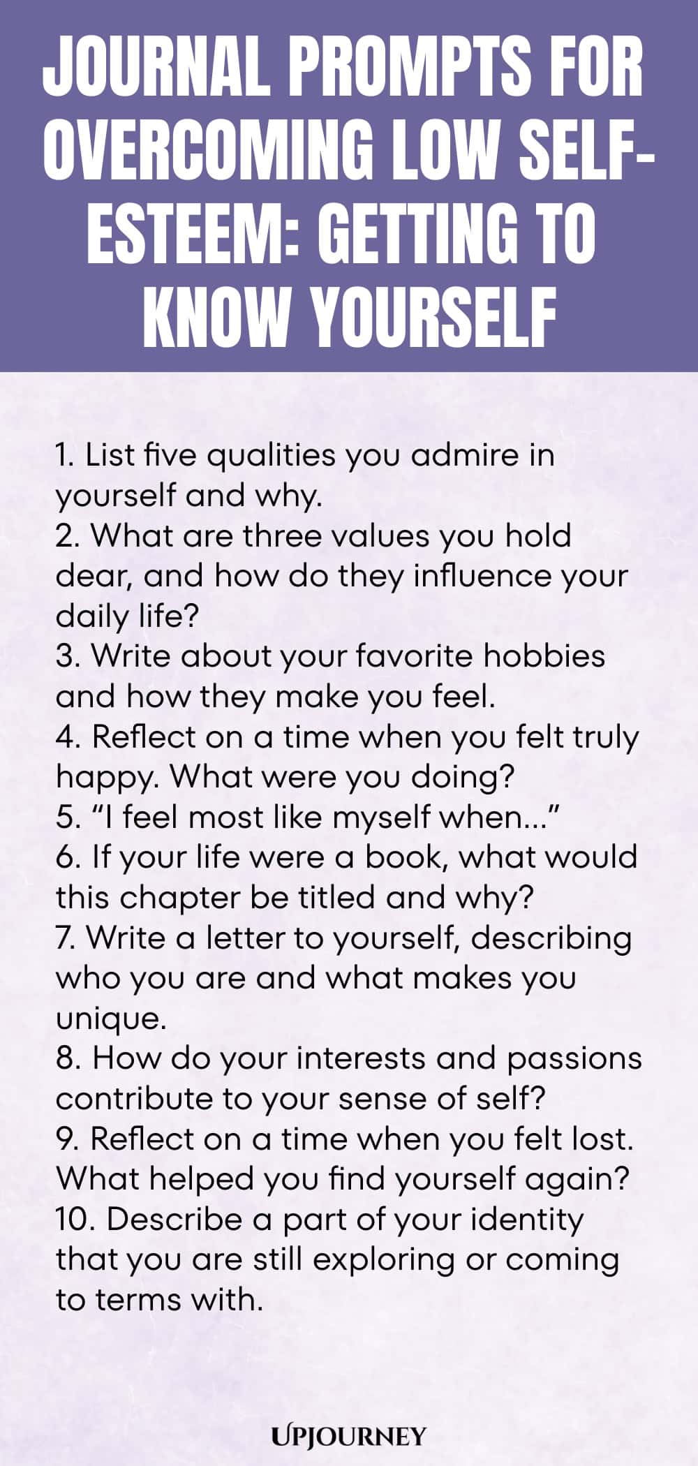 Journal Prompts for Overcoming Low Self-Esteem: Getting to Know Yourself
