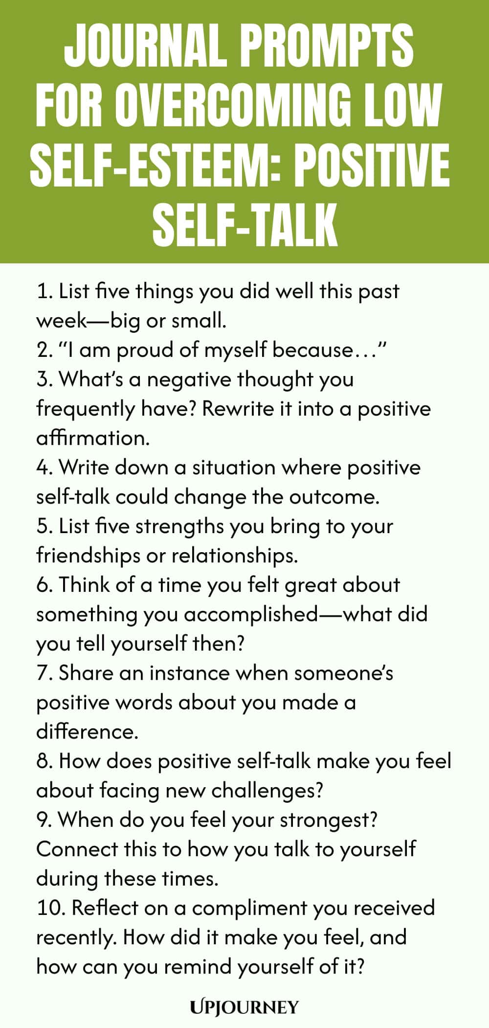 Journal Prompts for Overcoming Low Self-Esteem: Positive Self-Talk