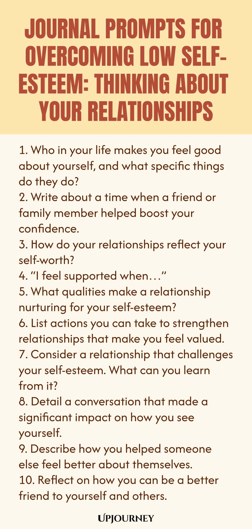 Journal Prompts for Overcoming Low Self-Esteem: Thinking About Your Relationships