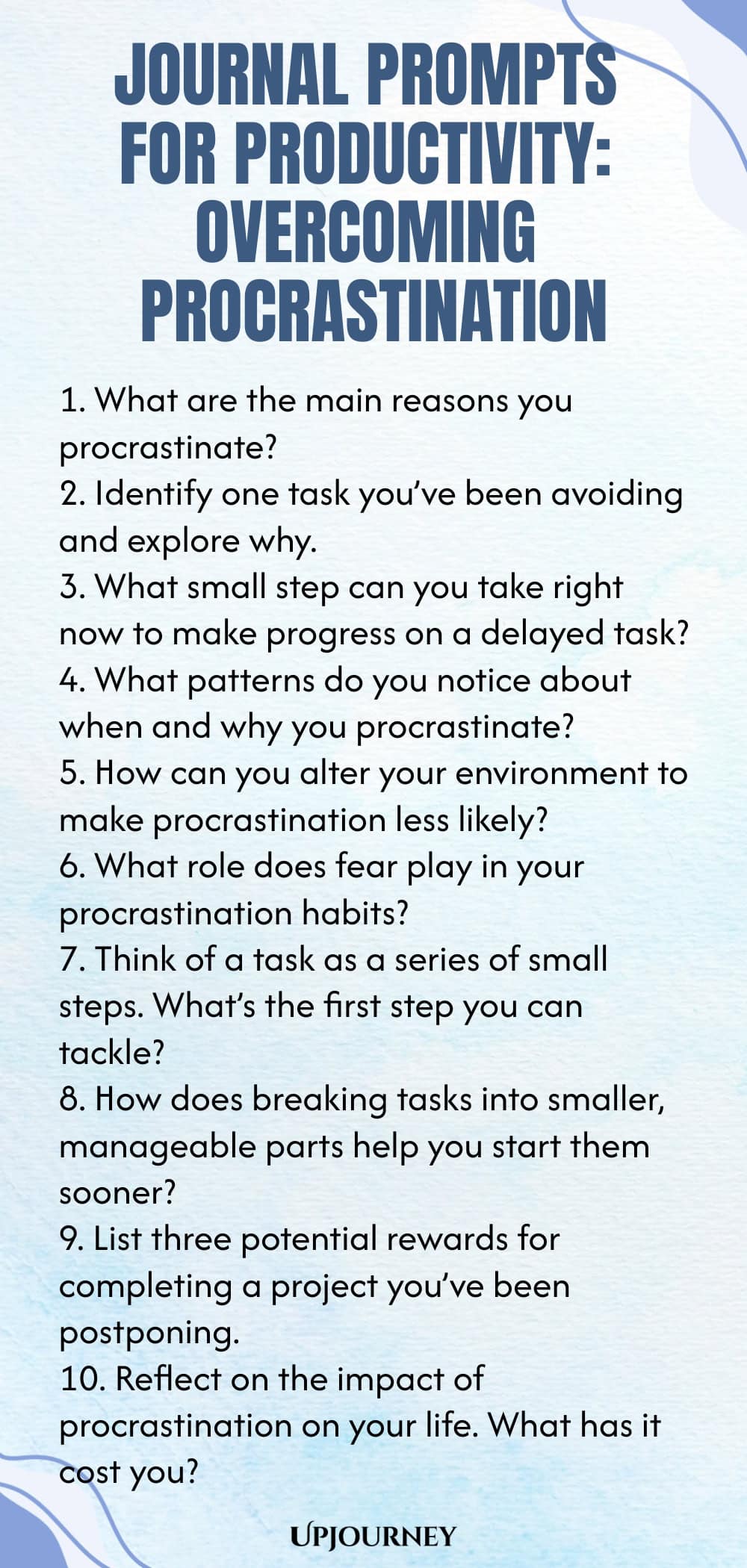 Journal Prompts for Productivity: Overcoming Procrastination