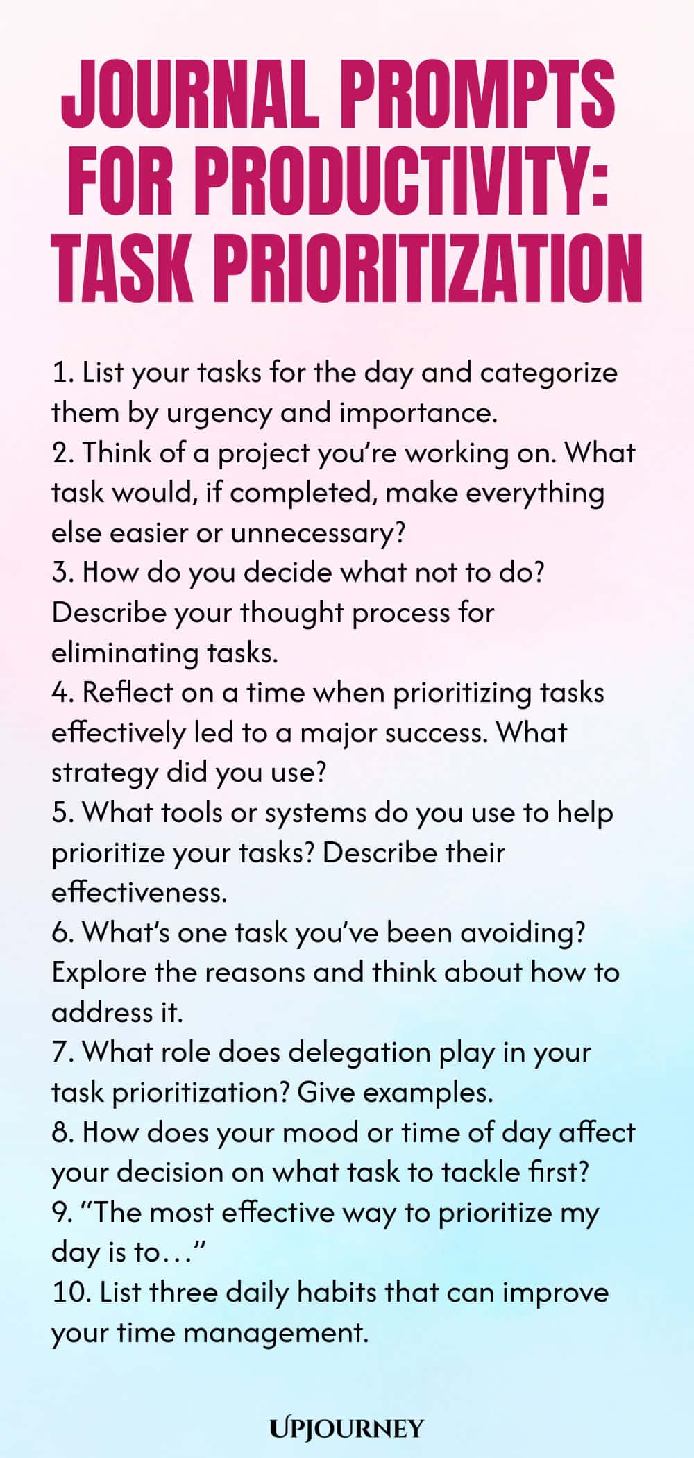 Journal Prompts for Productivity: Task Prioritization