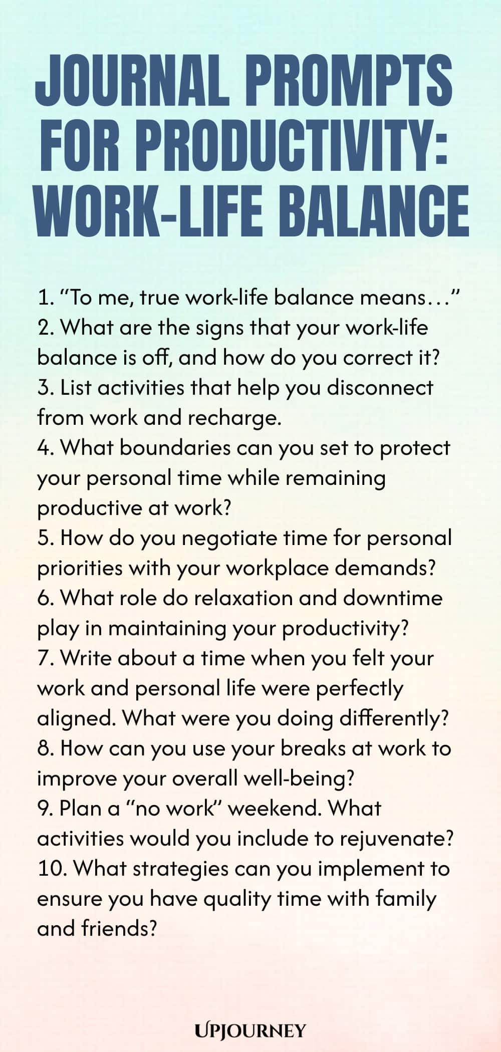 Journal Prompts for Productivity: Work-Life Balance