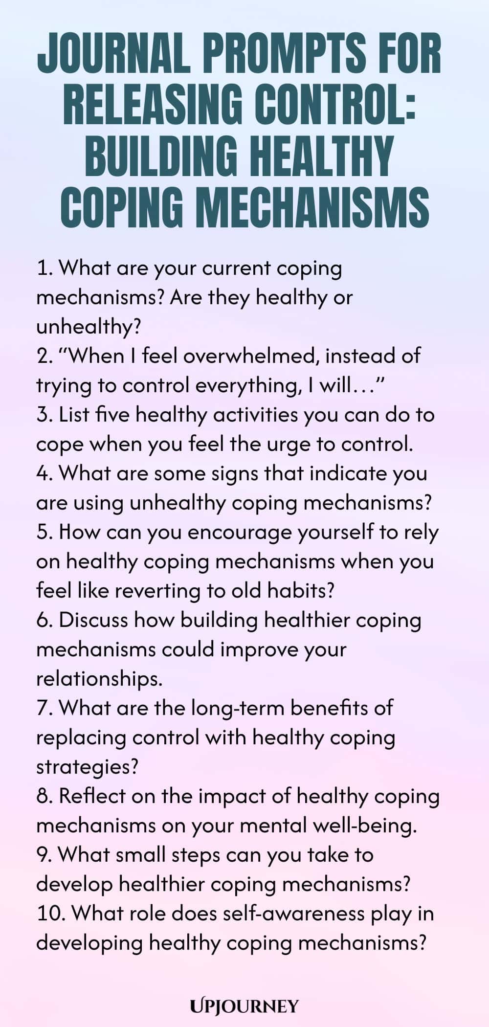 Journal Prompts for Releasing Control: Building Healthy Coping Mechanisms
