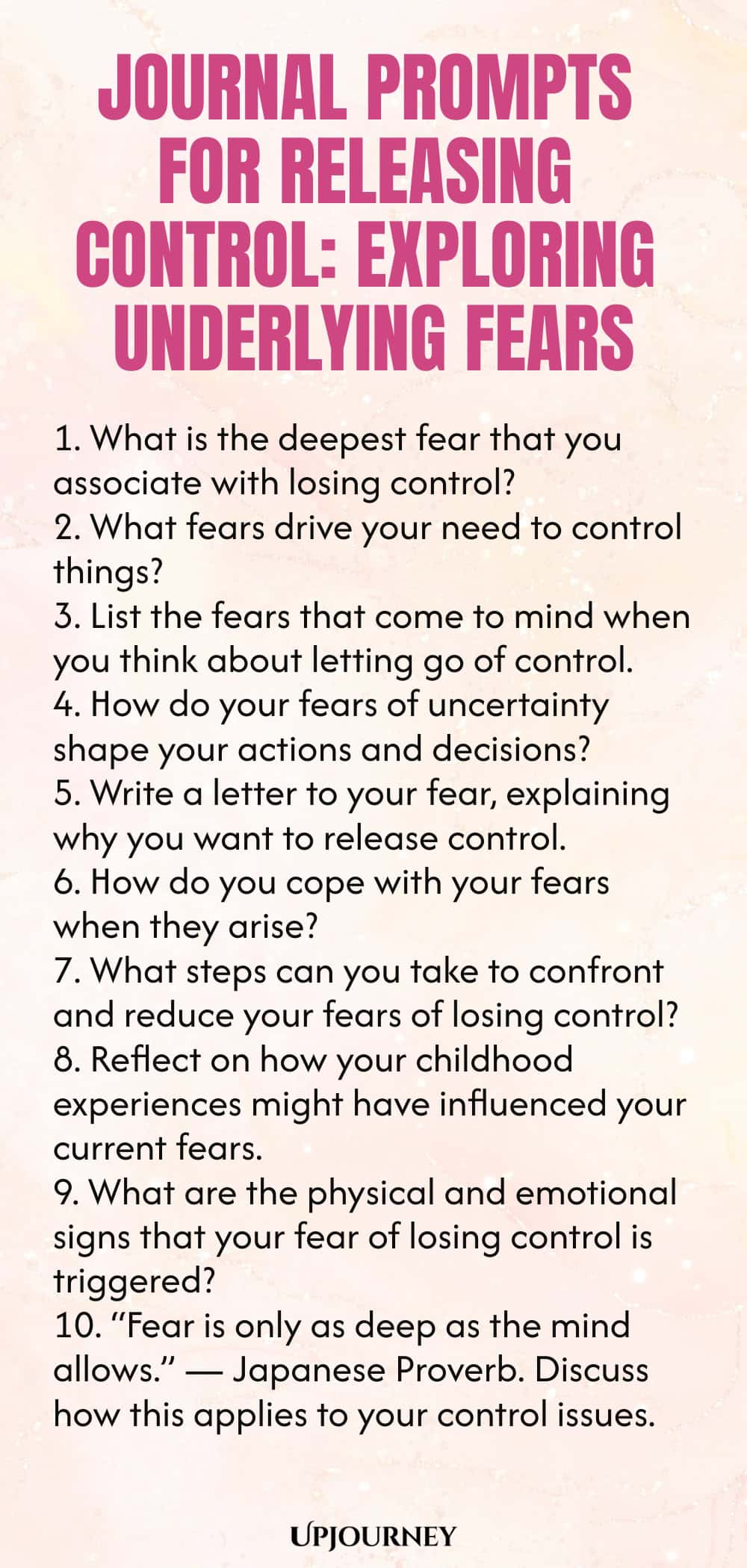 Journal Prompts for Releasing Control: Exploring Underlying Fears