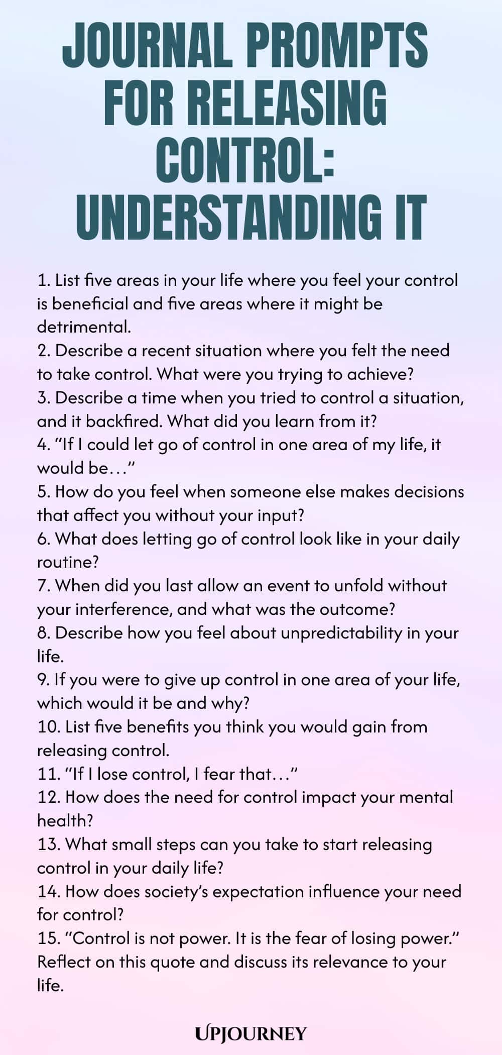 Journal Prompts for Releasing Control: Understanding It