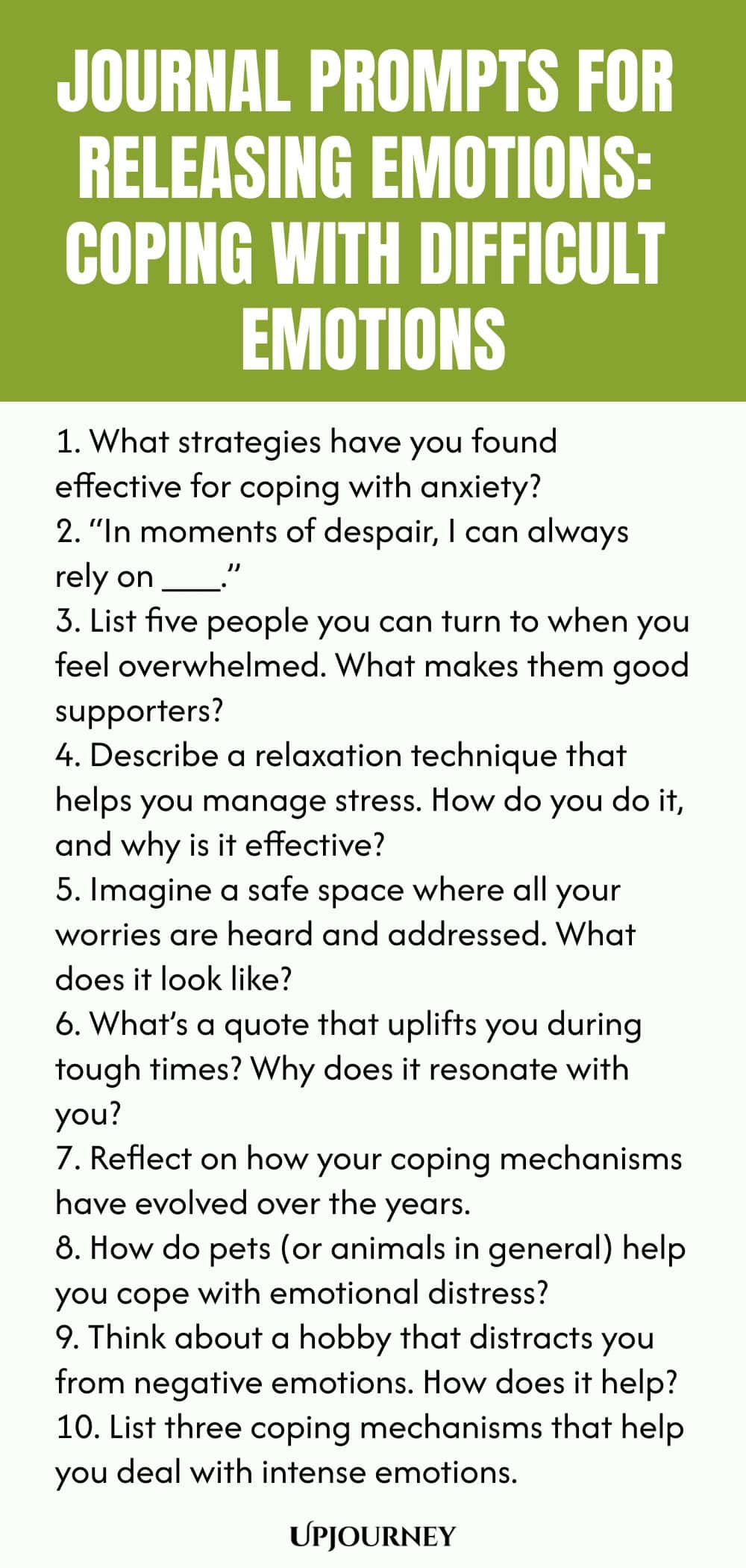 Journal Prompts for Releasing Emotions: Coping with Difficult Emotions