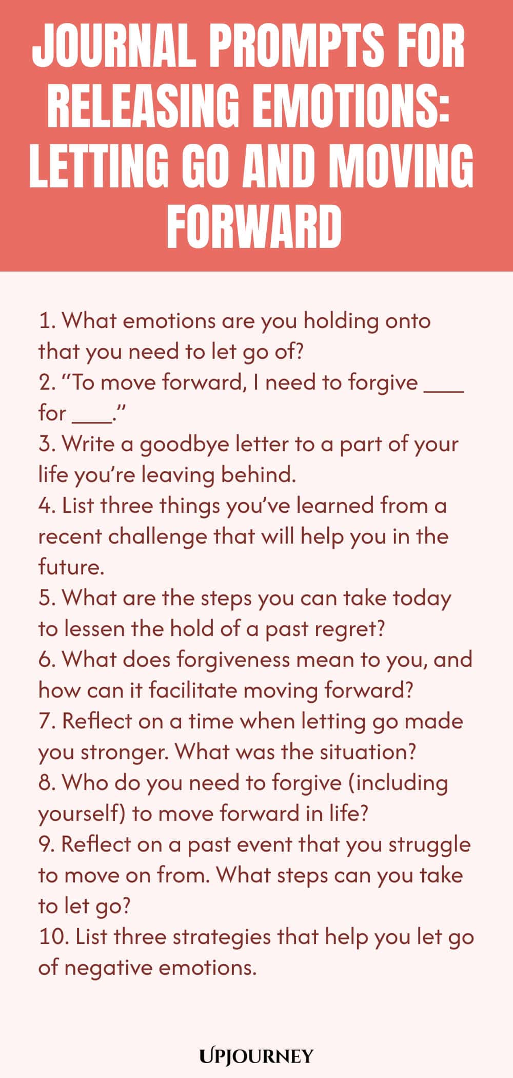 Journal Prompts for Releasing Emotions: Letting Go and Moving Forward