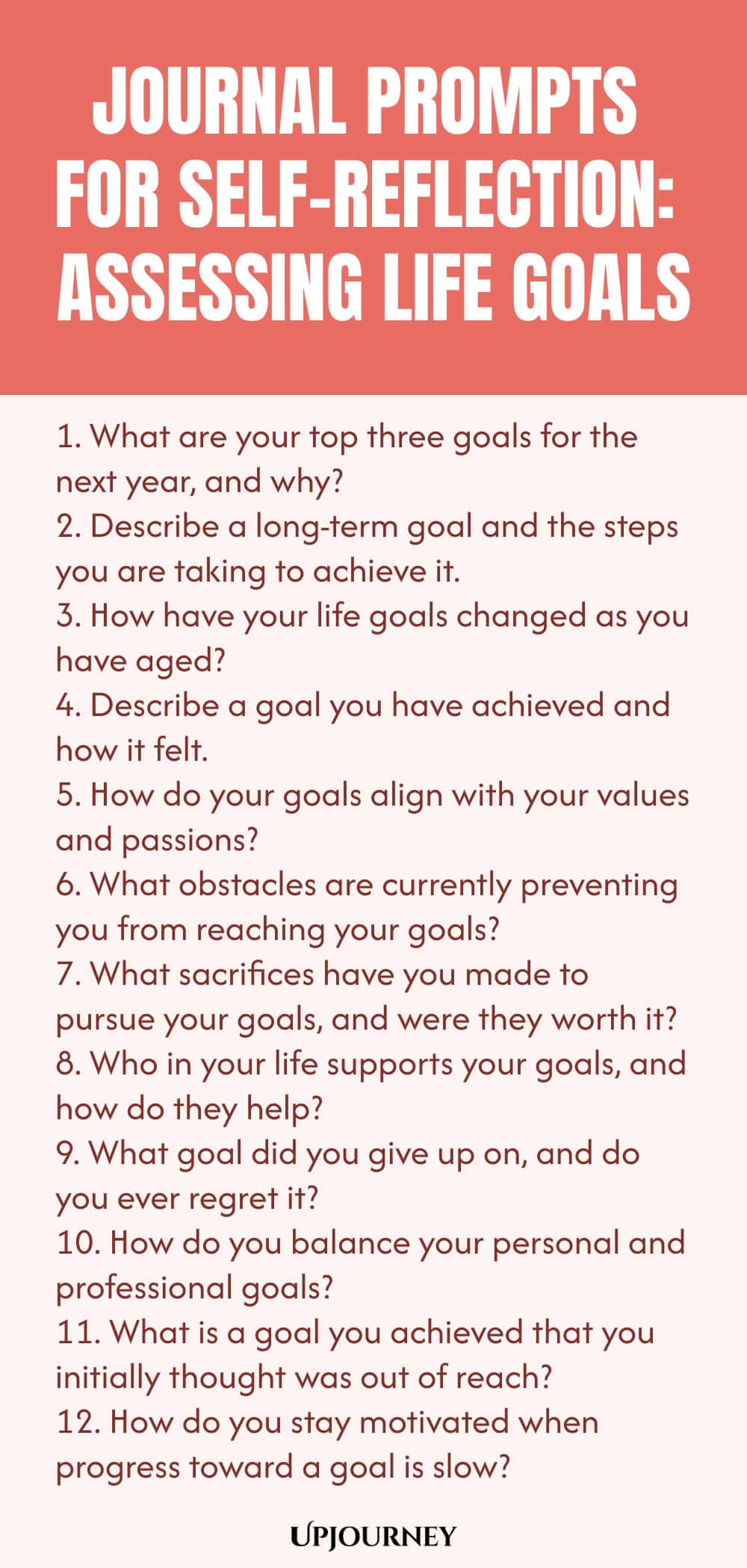 Journal Prompts for Self-Reflection: Assessing Life Goals