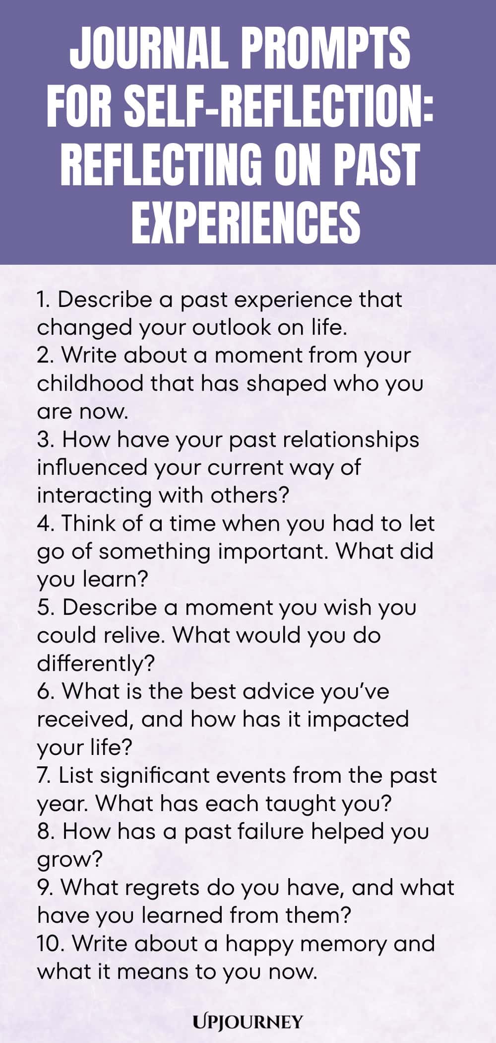Journal Prompts for Self-Reflection: Reflecting on Past Experiences