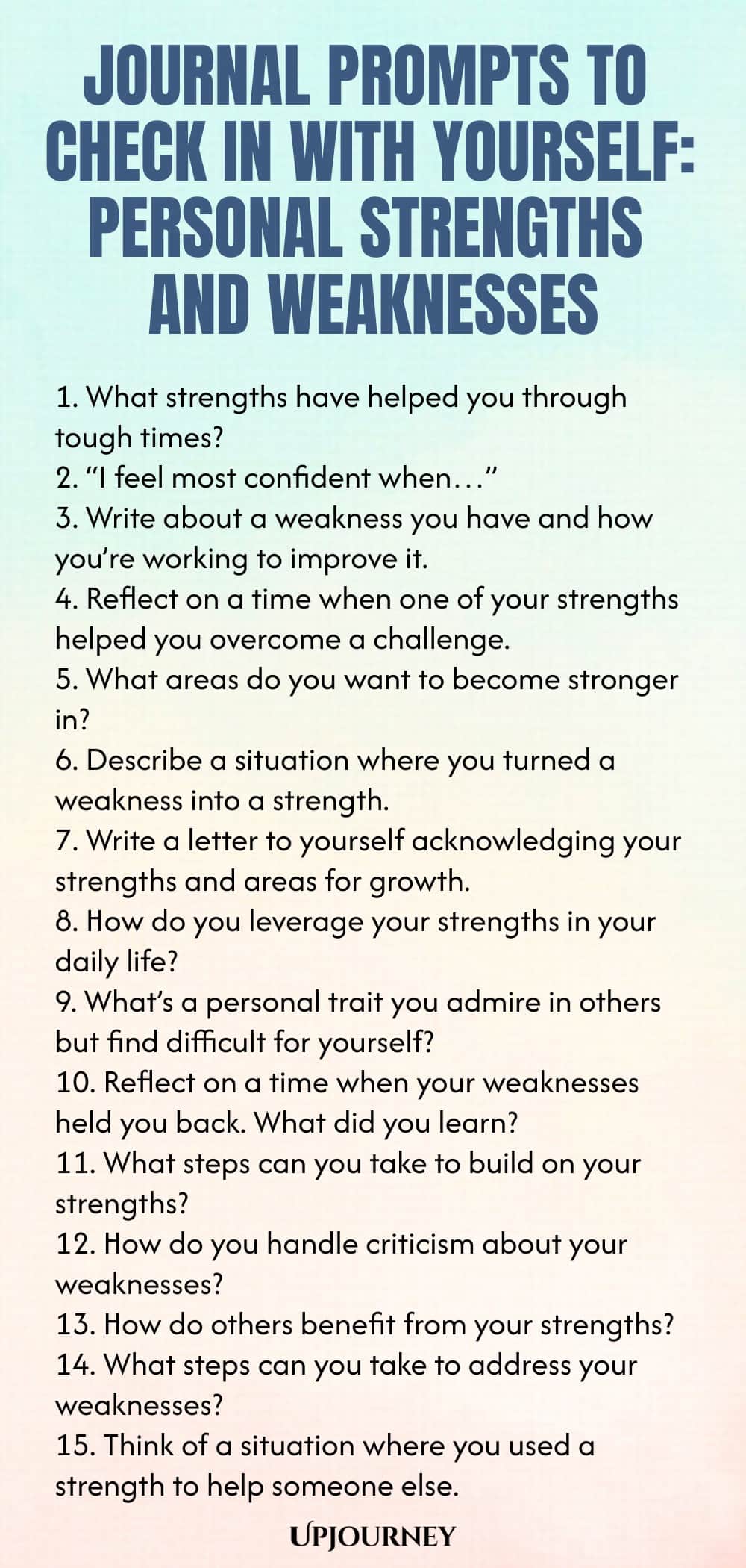 Journal Prompts to Check In With Yourself: Personal Strengths and Weaknesses