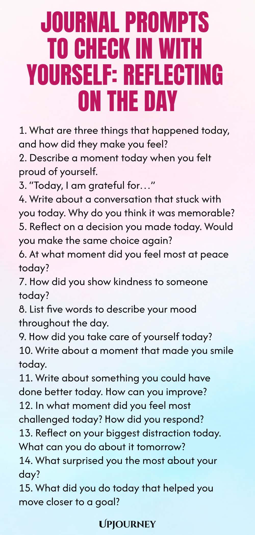 Journal Prompts to Check In With Yourself: Reflecting on the Day