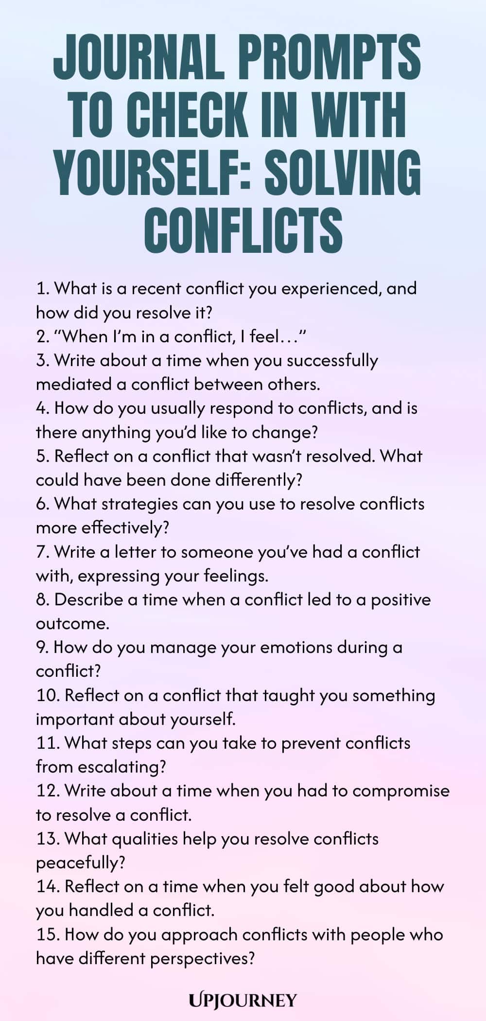 Journal Prompts to Check In With Yourself: Solving Conflicts