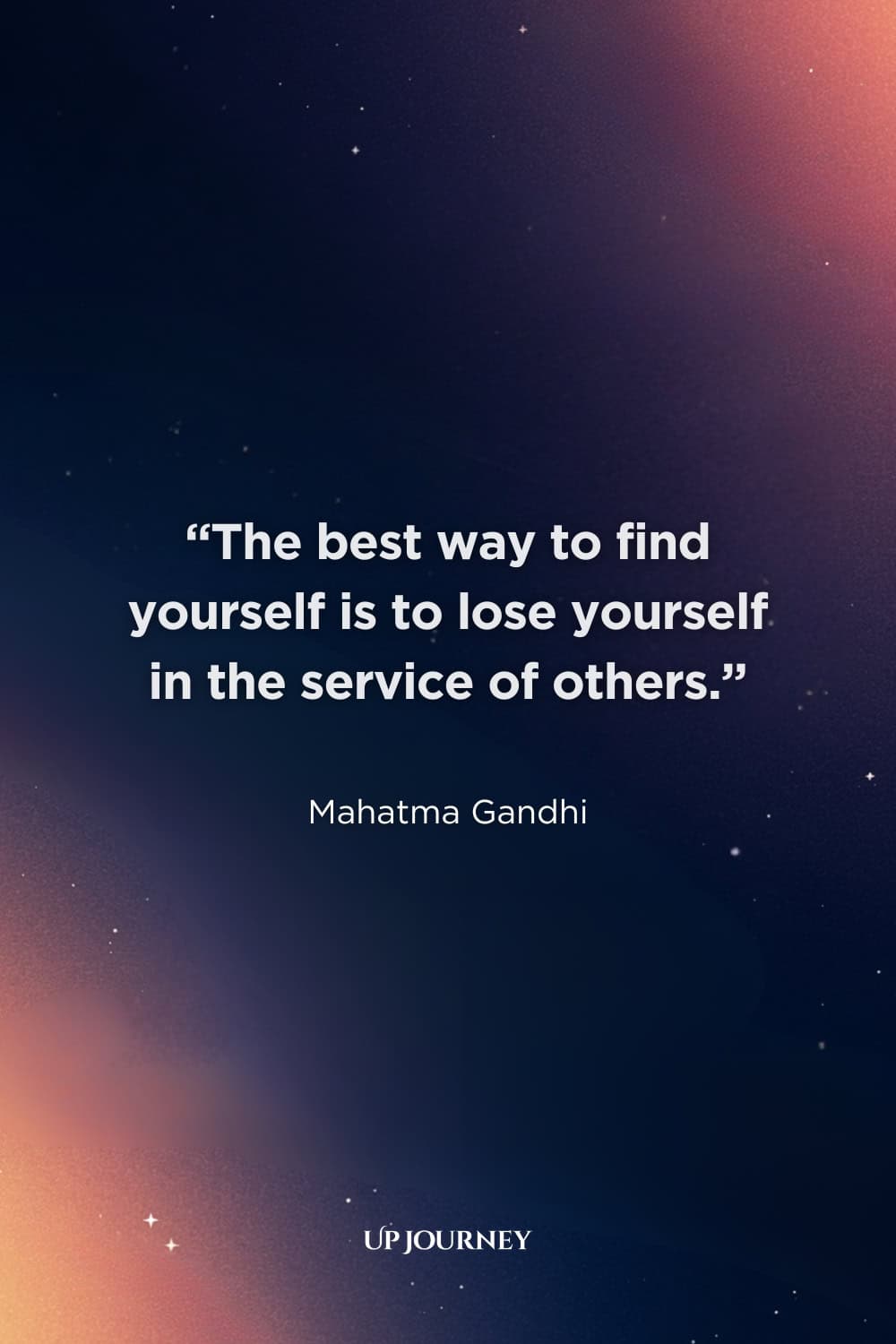 Inspirational Blood Donation Quotes: "The best way to find yourself is to lose yourself in the service of others." — Mahatma Gandhi